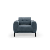 Bemy Sessel aus Strukturierter Stoff (Sorella 77) in Dunkelblau, 85x85 cm – Bild 1