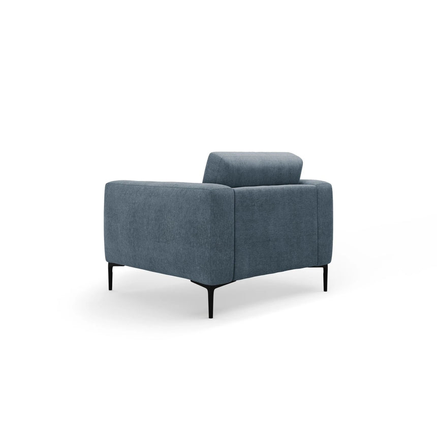 Bemy Sessel aus Strukturierter Stoff (Sorella 77) in Dunkelblau, 85x85 cm – Bild 3