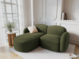Blair 3-Sitzer Ecksofa Links, mit Bezug aus Chenille (Leg10) in Green Melange, 194x167 cm – Bild 2