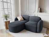 Blair 3-Sitzer Ecksofa Links, mit Bezug aus Chenille (Leg13) in Blue Melange, 194x167 cm – Bild 2