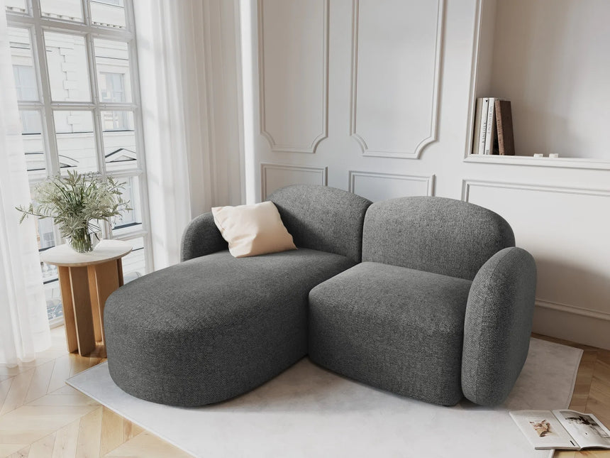 Blair 3-Sitzer Ecksofa Links, mit Bezug aus Chenille (Leg18) in Dark Grey Melange, 194x167 cm – Bild 2