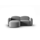 Blair 3-Sitzer Ecksofa Links, mit Bezug aus Samt (CasAsh) in Hellgrau, 194x167 cm – Bild 1