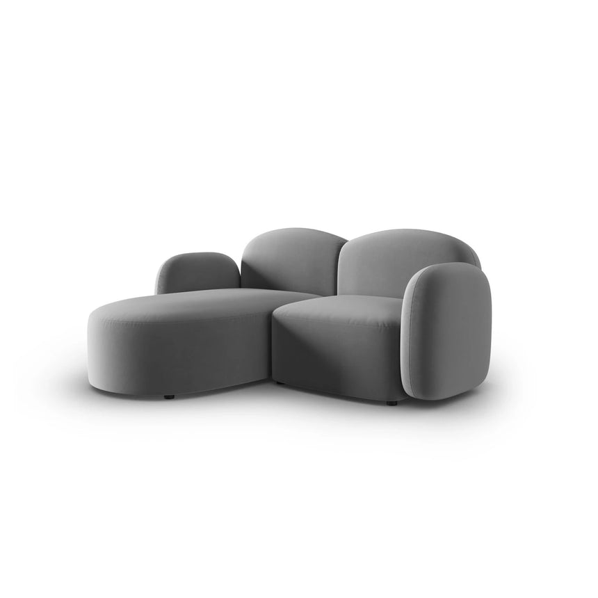 Blair 3-Sitzer Ecksofa Links, mit Bezug aus Samt (CasAsh) in Hellgrau, 194x167 cm – Bild 2