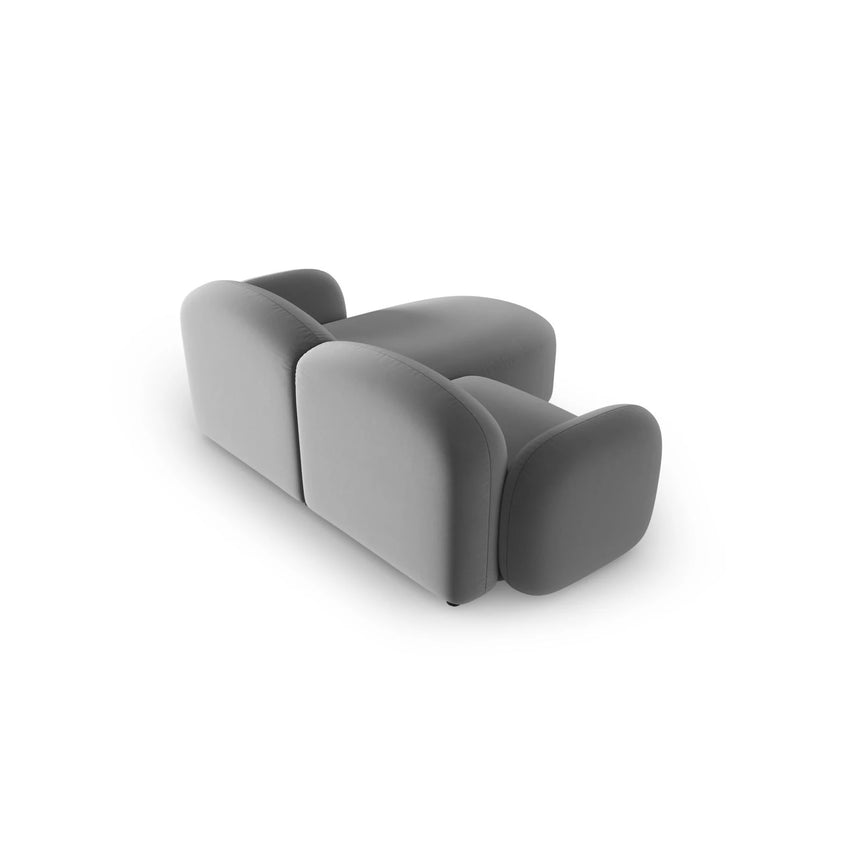 Blair 3-Sitzer Ecksofa Links, mit Bezug aus Samt (CasAsh) in Hellgrau, 194x167 cm – Bild 3