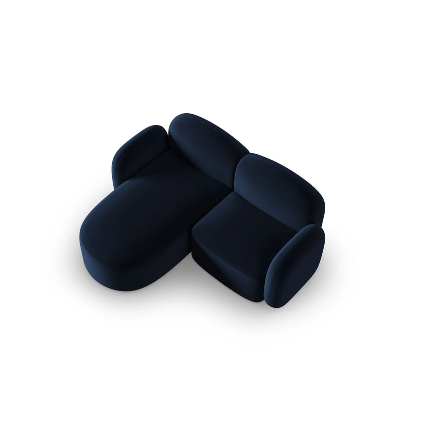 Blair 3-Sitzer Ecksofa Links, mit Bezug aus Samt (CasDeBl) in Königsblau, 194x167 cm – Bild 4