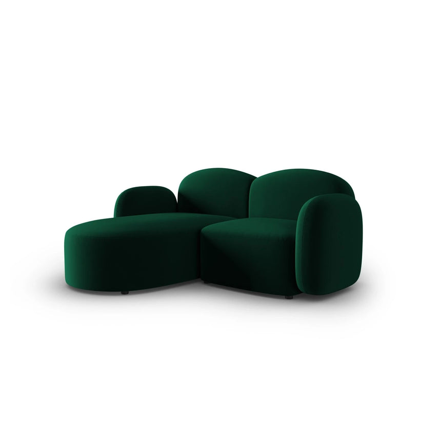 Blair 3-Sitzer Ecksofa Links, mit Bezug aus Samt (CasDeGr) in Flaschengrün, 194x167 cm – Bild 2