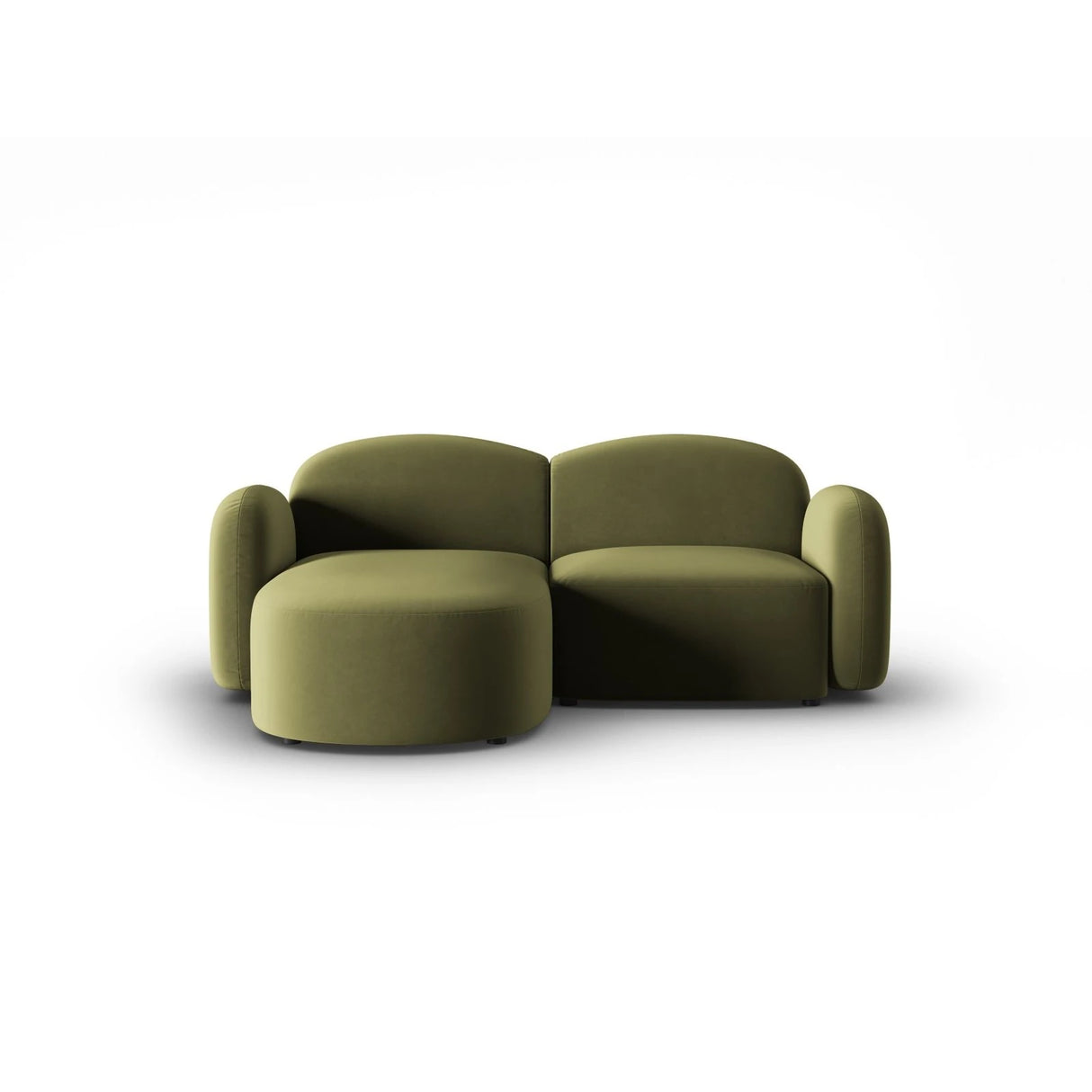 Blair 3-Sitzer Ecksofa Links, mit Bezug aus Samt (CasFor) in Light Green, 194x167 cm – Bild 1