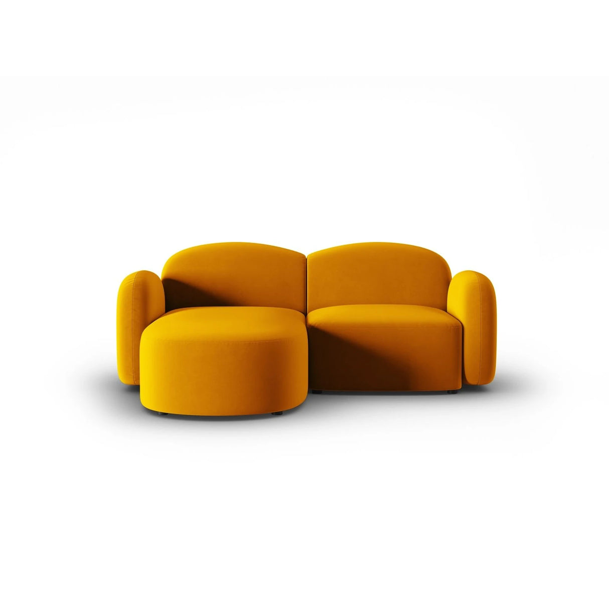 Blair 3-Sitzer Ecksofa Links, mit Bezug aus Samt (CasMos) in Gelb, 194x167 cm – Bild 1