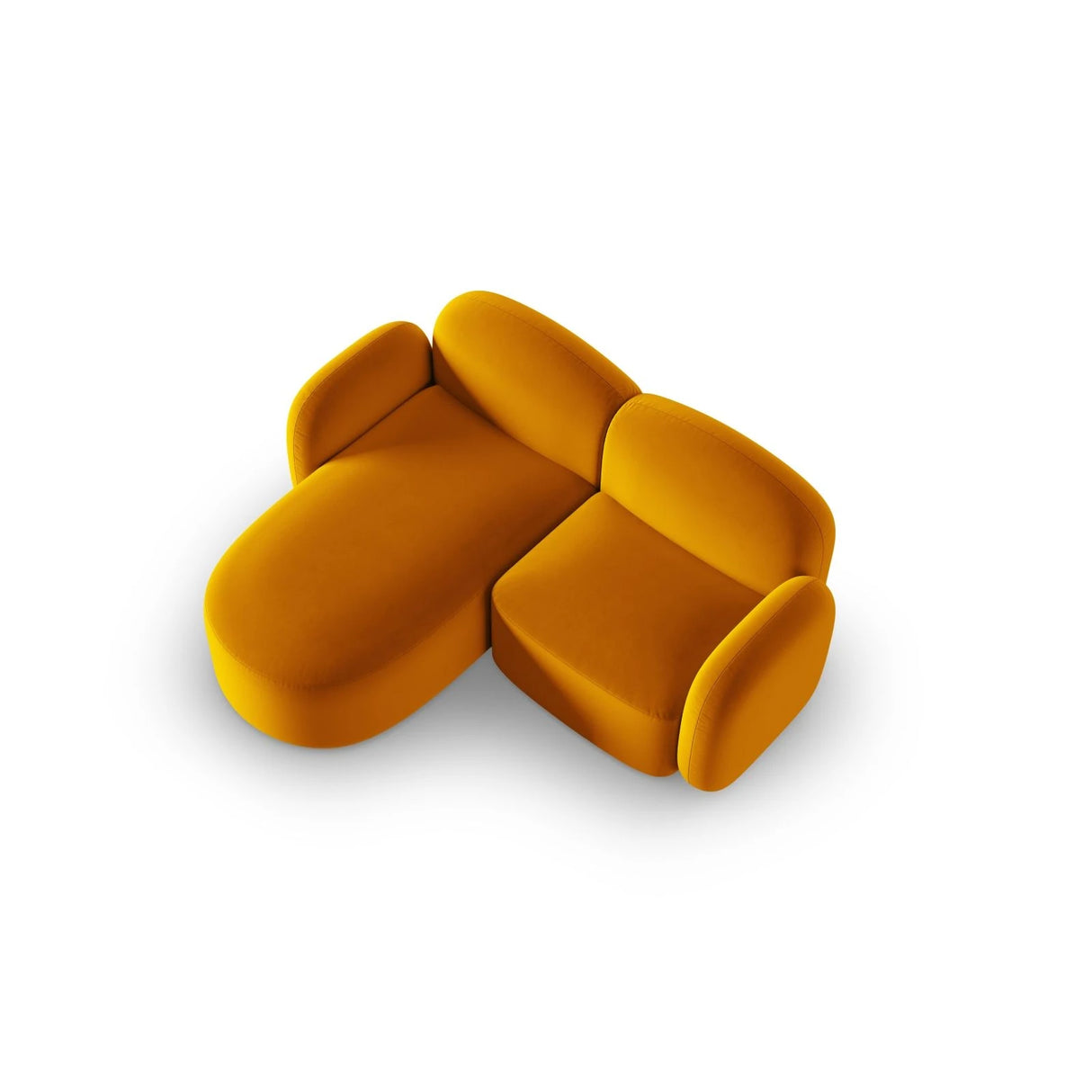 Blair 3-Sitzer Ecksofa Links, mit Bezug aus Samt (CasMos) in Gelb, 194x167 cm – Bild 4