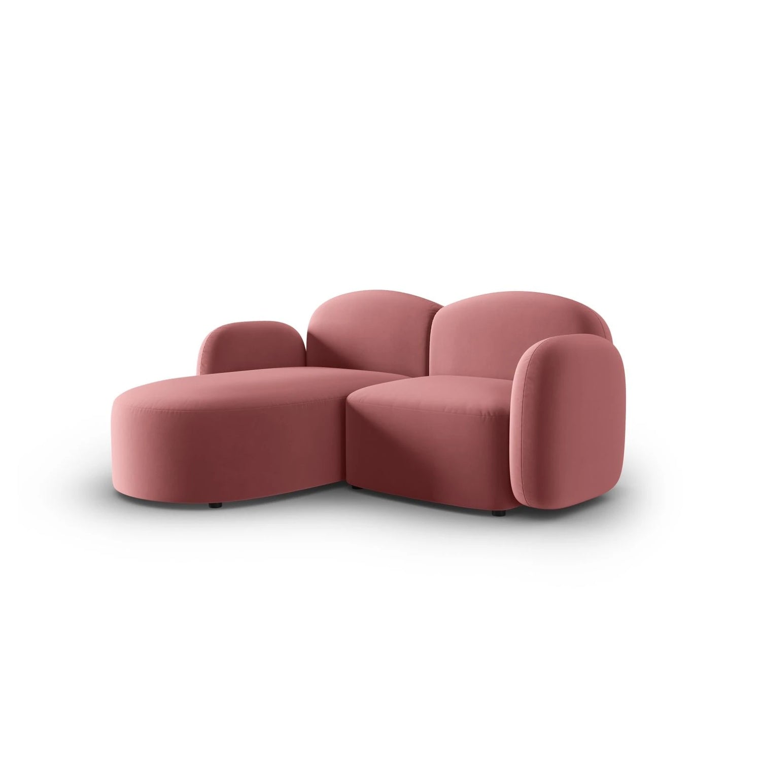 Blair 3-Sitzer Ecksofa Links, mit Bezug aus Samt (CasSal) in Salmon, 194x167 cm – Bild 2