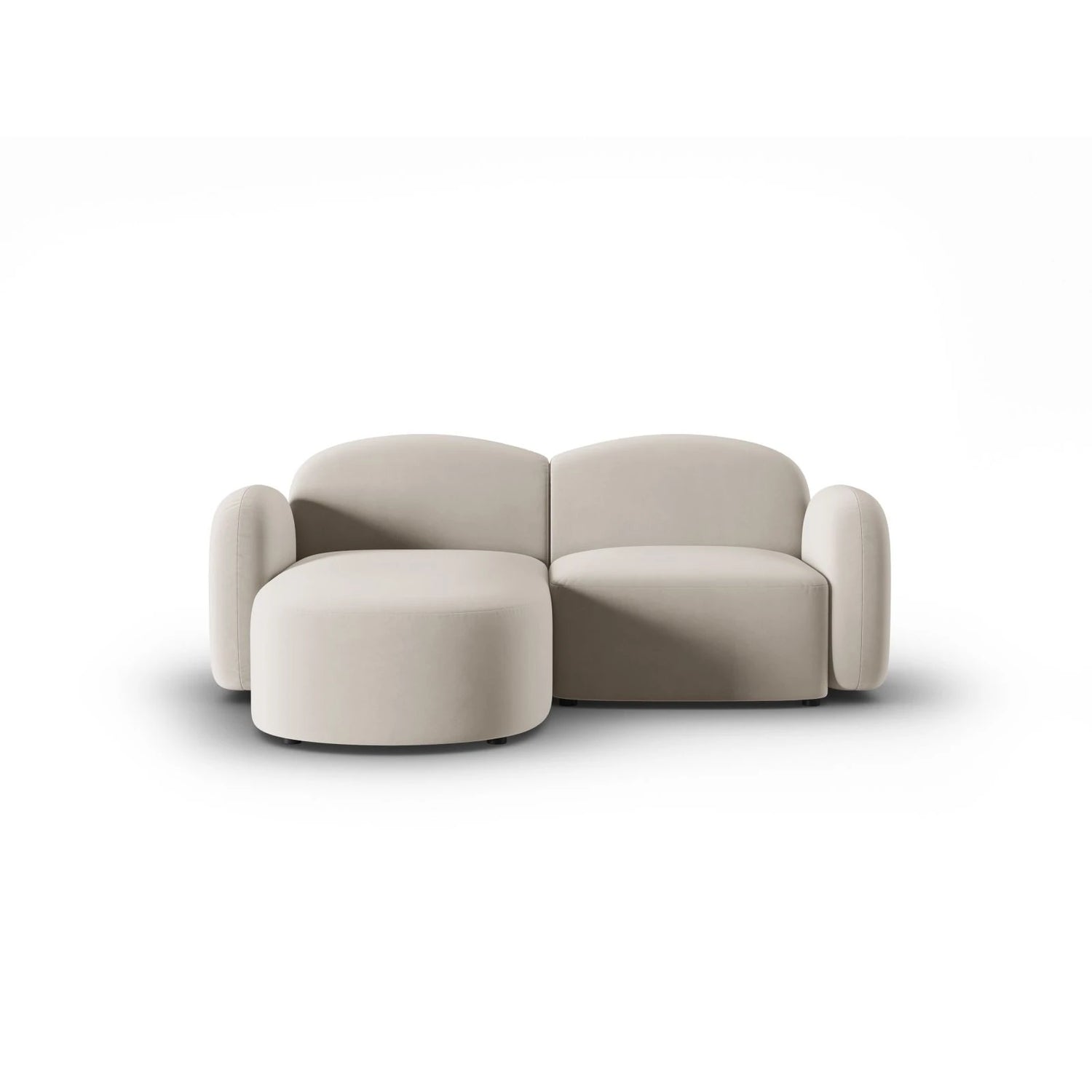 Blair 3-Sitzer Ecksofa Links, mit Bezug aus Samt (CasSan) in Ecru, 194x167 cm – Bild 1