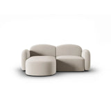 Blair 3-Sitzer Ecksofa Links, mit Bezug aus Samt (CasSan) in Ecru, 194x167 cm – Bild 1