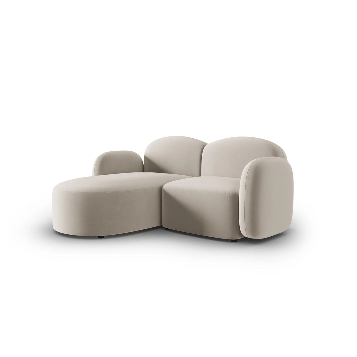 Blair 3-Sitzer Ecksofa Links, mit Bezug aus Samt (CasSan) in Ecru, 194x167 cm – Bild 2