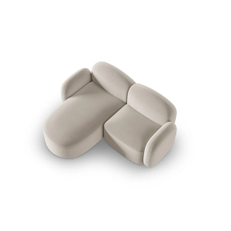 Blair 3-Sitzer Ecksofa Links, mit Bezug aus Samt (CasSan) in Ecru, 194x167 cm – Bild 4