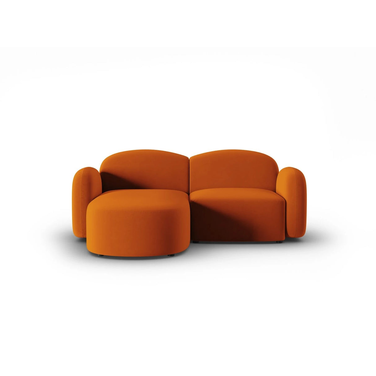 Blair 3-Sitzer Ecksofa Links, mit Bezug aus Samt (CasTerr) in Terrakotta, 194x167 cm – Bild 1