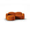 Blair 3-Sitzer Ecksofa Links, mit Bezug aus Samt (CasTerr) in Terrakotta, 194x167 cm – Bild 1