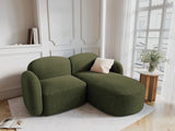 Blair 3-Sitzer Ecksofa Rechts, mit Bezug aus Chenille (Leg10) in Green Melange, 194x167 cm – Bild 2