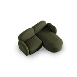 Blair 3-Sitzer Ecksofa Rechts, mit Bezug aus Chenille (Leg10) in Green Melange, 194x167 cm – Bild 6