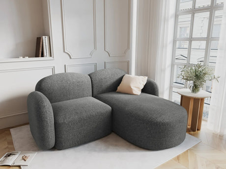 Blair 3-Sitzer Ecksofa Rechts, mit Bezug aus Chenille (Leg18) in Dark Grey Melange, 194x167 cm – Bild 2