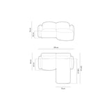 Blair 3-Sitzer Ecksofa Rechts, mit Bezug aus Chenille (Leg18) in Dark Grey Melange, 194x167 cm – Bild 3