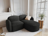 Blair 3-Sitzer Ecksofa Rechts, mit Bezug aus Chenille (Leg19) in Black Melange, 194x167 cm – Bild 2