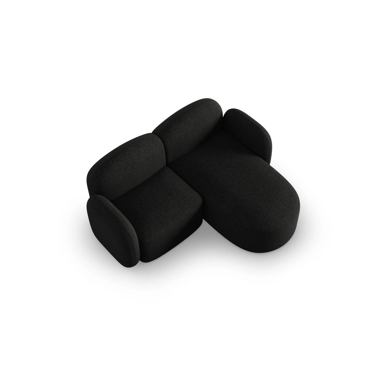 Blair 3-Sitzer Ecksofa Rechts, mit Bezug aus Chenille (Leg19) in Black Melange, 194x167 cm – Bild 6