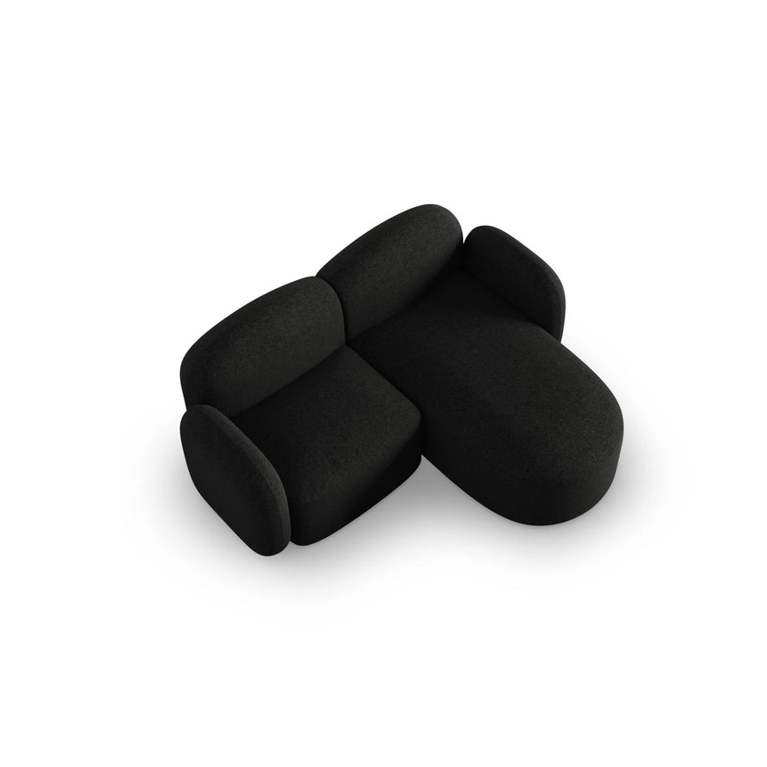 Blair 3-Sitzer Ecksofa Rechts, mit Bezug aus Chenille (Leg19) in Black Melange, 194x167 cm – Bild 6
