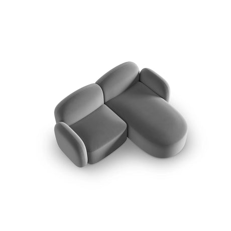 Blair 3-Sitzer Ecksofa Rechts, mit Bezug aus Samt (CasAsh) in Hellgrau, 194x167 cm – Bild 4