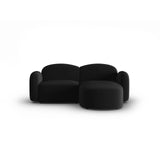 Blair 3-Sitzer Ecksofa Rechts, mit Bezug aus Samt (CasBla) in Schwarz, 194x167 cm – Bild 1