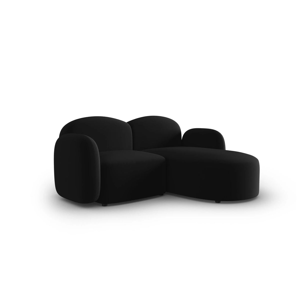 Blair 3-Sitzer Ecksofa Rechts, mit Bezug aus Samt (CasBla) in Schwarz, 194x167 cm – Bild 2