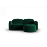 Blair 3-Sitzer Ecksofa Rechts, mit Bezug aus Samt (CasDeGr) in Flaschengrün, 194x167 cm – Bild 1