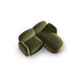 Blair 3-Sitzer Ecksofa Rechts, mit Bezug aus Samt (CasFor) in Light Green, 194x167 cm – Bild 4