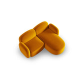 Blair 3-Sitzer Ecksofa Rechts, mit Bezug aus Samt (CasMos) in Gelb, 194x167 cm – Bild 4