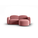 Blair 3-Sitzer Ecksofa Rechts, mit Bezug aus Samt (CasSal) in Salmon, 194x167 cm – Bild 1