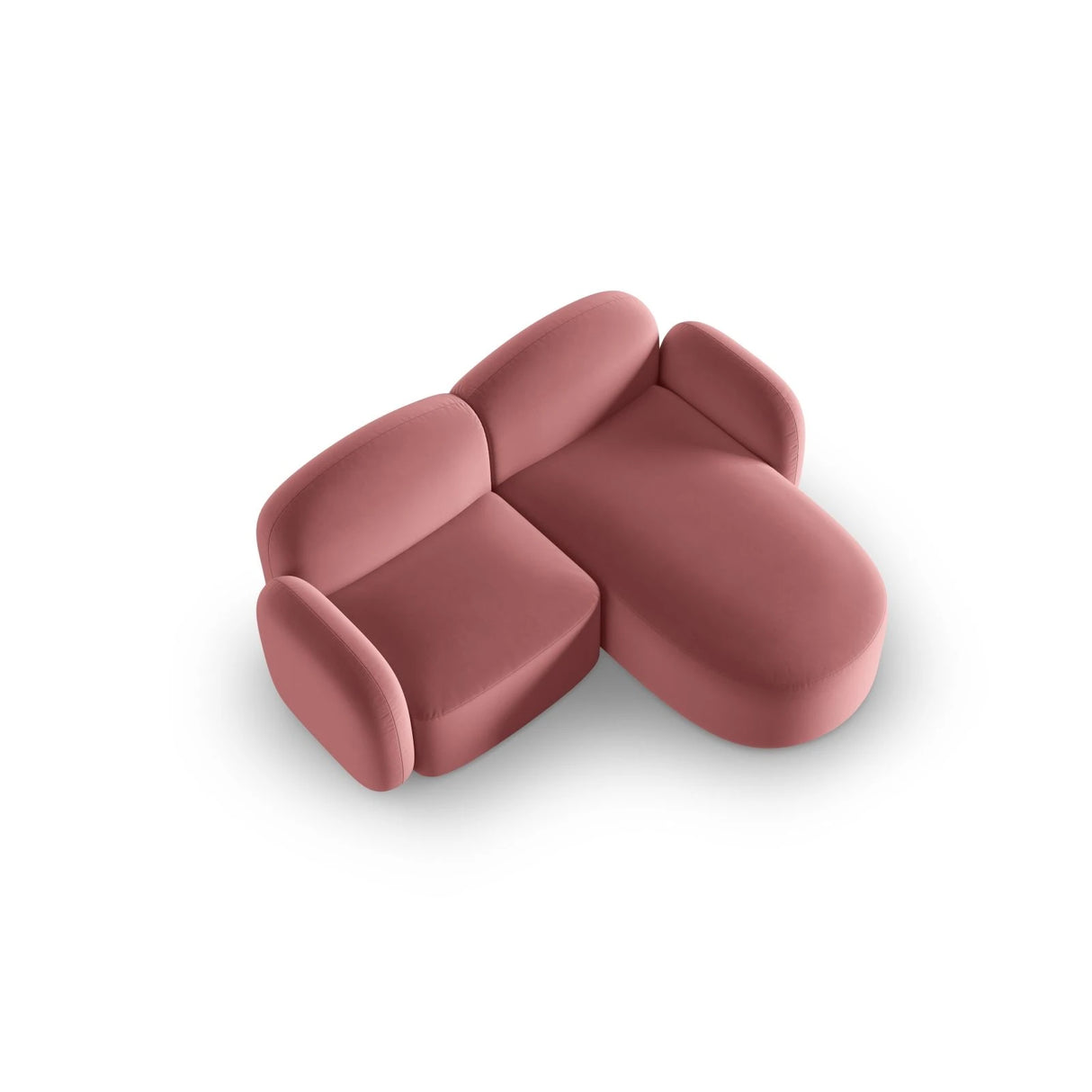 Blair 3-Sitzer Ecksofa Rechts, mit Bezug aus Samt (CasSal) in Salmon, 194x167 cm – Bild 4