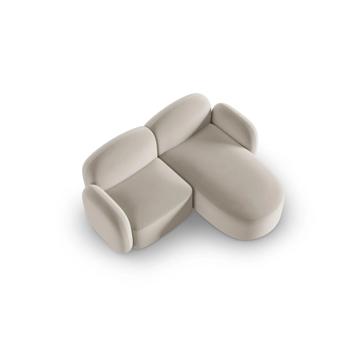 Blair 3-Sitzer Ecksofa Rechts, mit Bezug aus Samt (CasSan) in Ecru, 194x167 cm – Bild 4