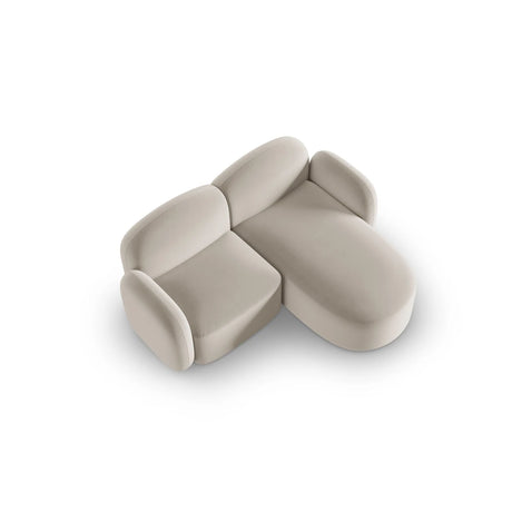 Blair 3-Sitzer Ecksofa Rechts, mit Bezug aus Samt (CasSan) in Ecru, 194x167 cm – Bild 4