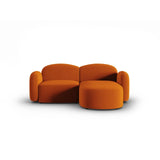 Blair 3-Sitzer Ecksofa Rechts, mit Bezug aus Samt (CasTerr) in Terrakotta, 194x167 cm – Bild 1