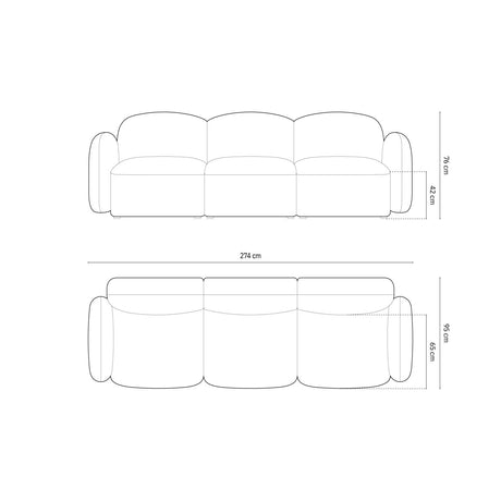 Blair 3-Sitzer Sofa mit Bezug aus Chenille (Leg6) in Terracotta Melange, 274x95 cm – Bild 3