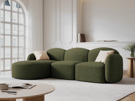 Blair 4-Sitzer Ecksofa Links, mit Bezug aus Chenille (Leg10) in Green Melange, 274x167 cm – Bild 2