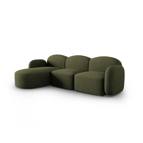 Blair 4-Sitzer Ecksofa Links, mit Bezug aus Chenille (Leg10) in Green Melange, 274x167 cm – Bild 4