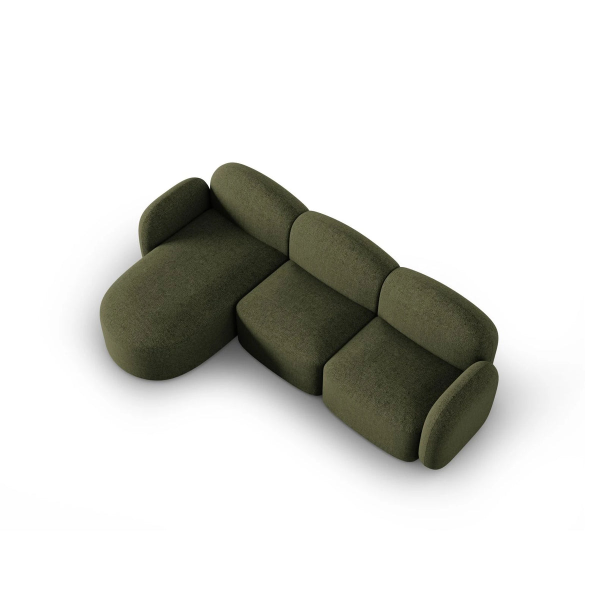 Blair 4-Sitzer Ecksofa Links, mit Bezug aus Chenille (Leg10) in Green Melange, 274x167 cm – Bild 6