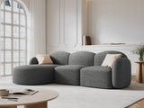 Blair 4-Sitzer Ecksofa Links, mit Bezug aus Chenille (Leg18) in Dark Grey Melange, 274x167 cm – Bild 2
