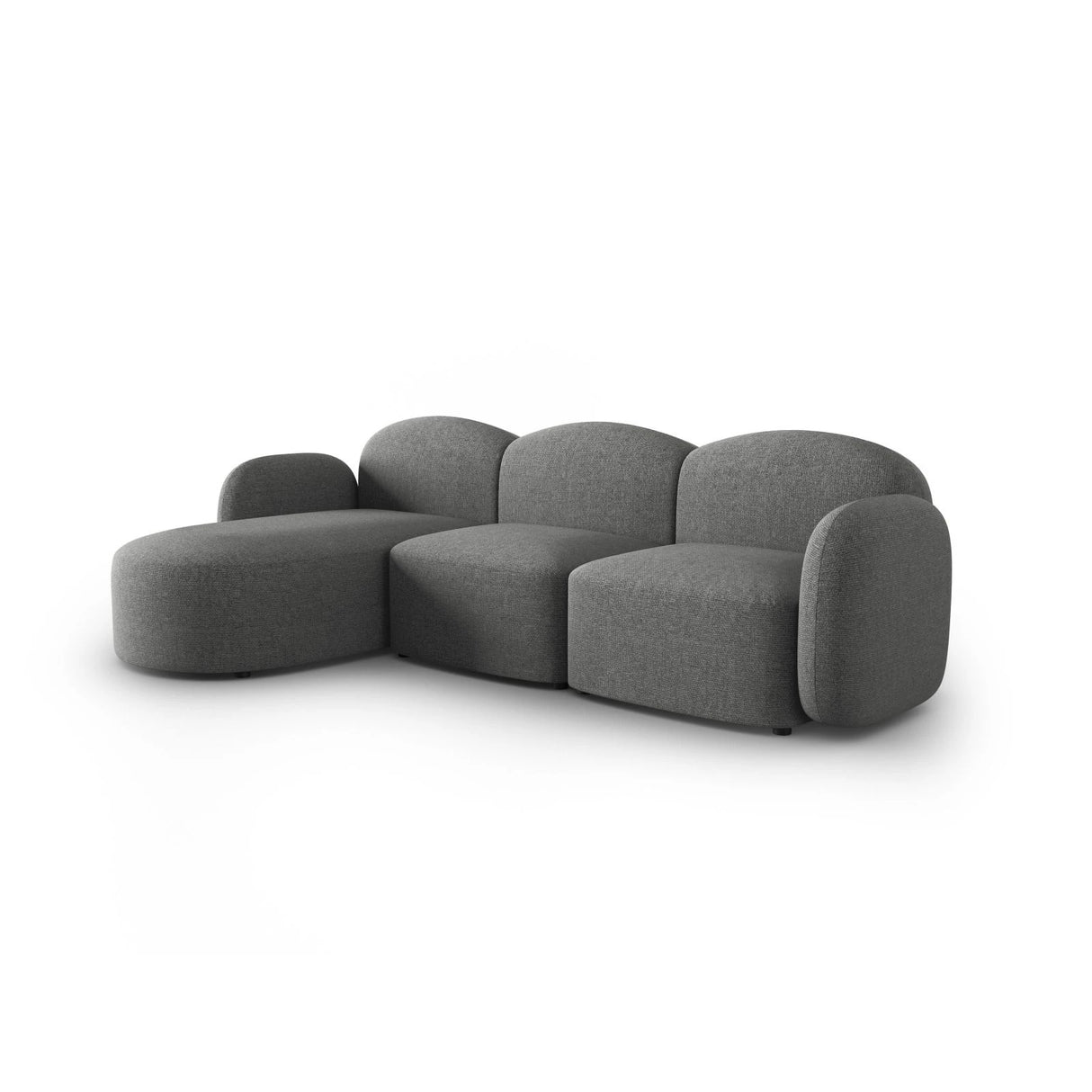 Blair 4-Sitzer Ecksofa Links, mit Bezug aus Chenille (Leg18) in Dark Grey Melange, 274x167 cm – Bild 4