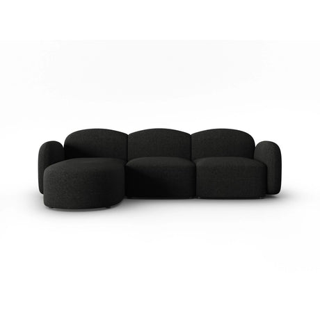 Blair 4-Sitzer Ecksofa Links, mit Bezug aus Chenille (Leg19) in Black Melange, 274x167 cm – Bild 1