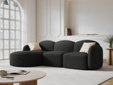 Blair 4-Sitzer Ecksofa Links, mit Bezug aus Chenille (Leg19) in Black Melange, 274x167 cm – Bild 2