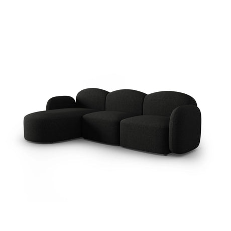Blair 4-Sitzer Ecksofa Links, mit Bezug aus Chenille (Leg19) in Black Melange, 274x167 cm – Bild 4