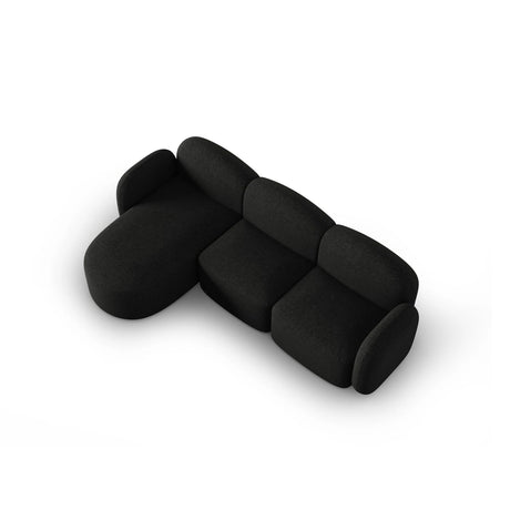 Blair 4-Sitzer Ecksofa Links, mit Bezug aus Chenille (Leg19) in Black Melange, 274x167 cm – Bild 6