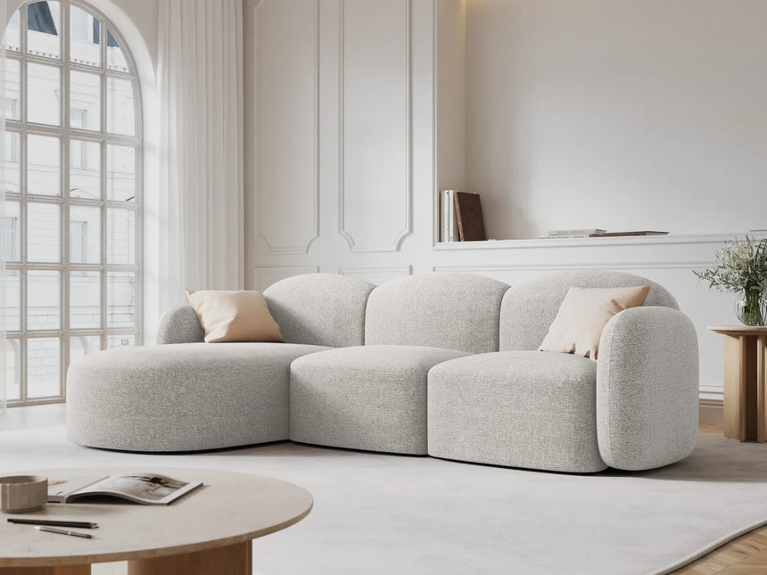 Blair 4-Sitzer Ecksofa Links, mit Bezug aus Chenille (Leg20) in Silver Melange, 274x167 cm – Bild 2