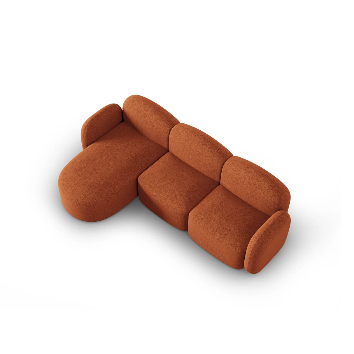 Blair 4-Sitzer Ecksofa Links, mit Bezug aus Chenille (Leg6) in Terracotta Melange, 274x167 cm – Bild 6